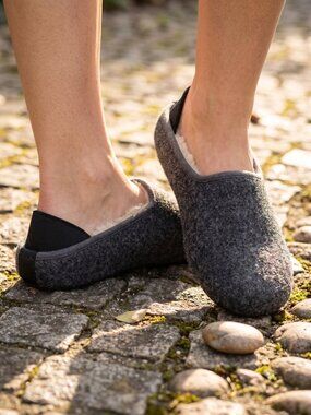 Mahabis Classic gray wool slipper shoes
